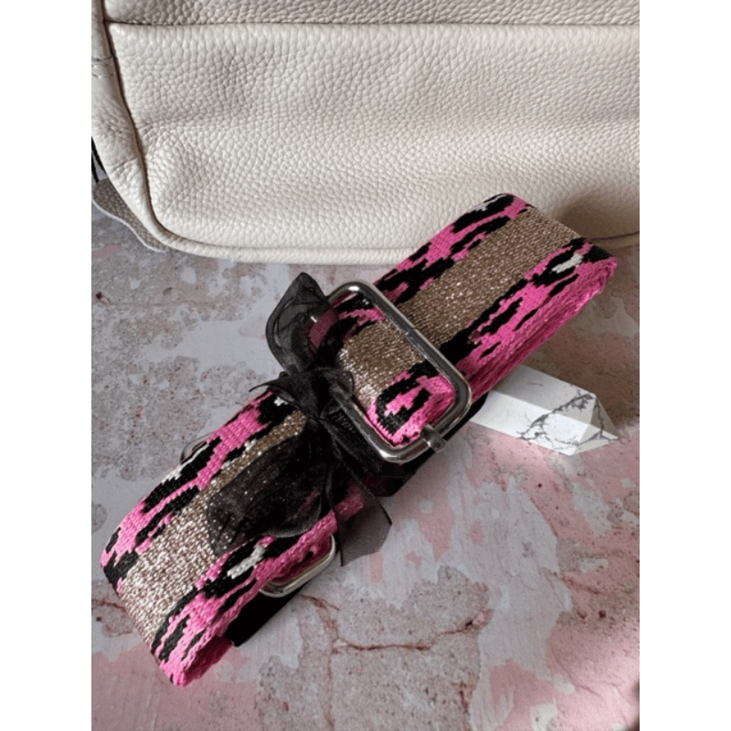 Hot pink purse online strap